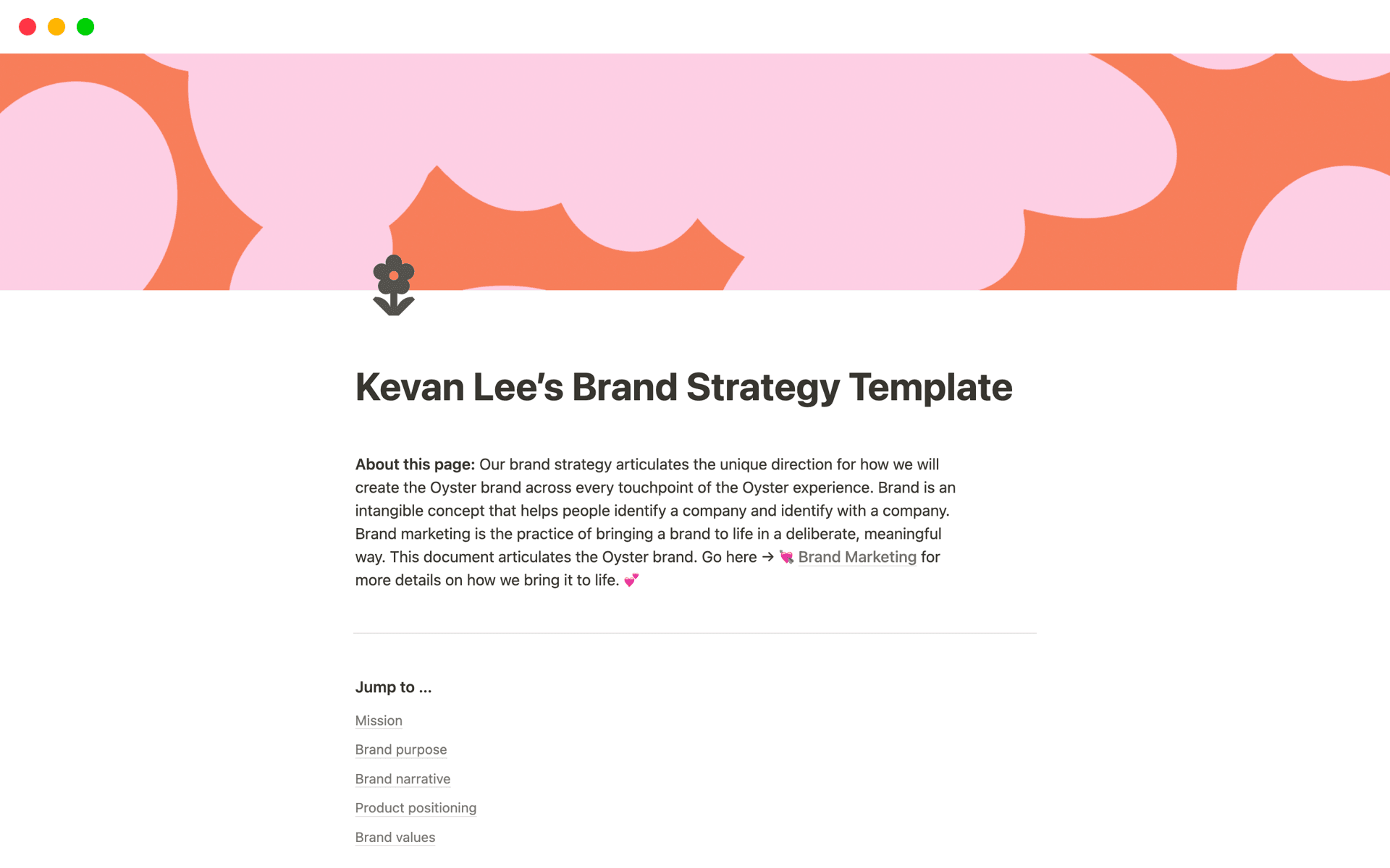 Screenshot of Craft your personal brand collection by Notion